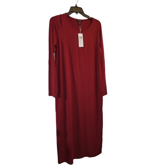 Eileen Fisher Deep Claret Midi Dress size Small, NWT - Picture 3 of 7